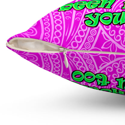 noticed you noticing - Spun Polyester Square Pillow - (pink swirl)