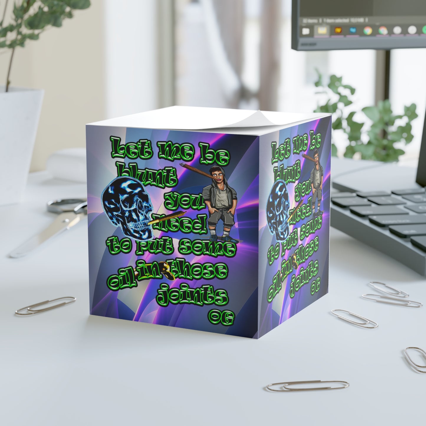 og - note cube (grey-pink wave)
