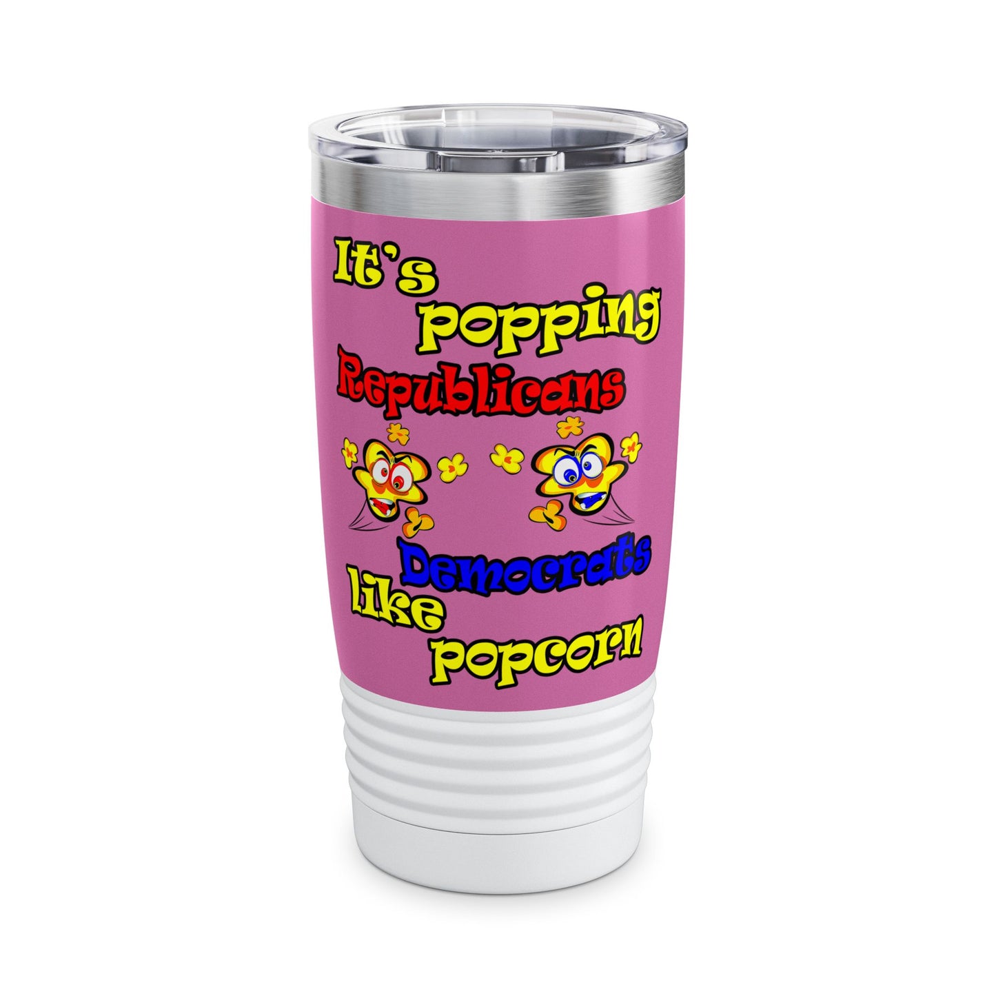 popping like popcorn - Ringneck Tumbler, 20oz (light pink)