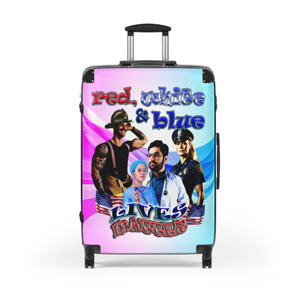 rw&b lives matter - Suitcase (light blue-pink wave)
