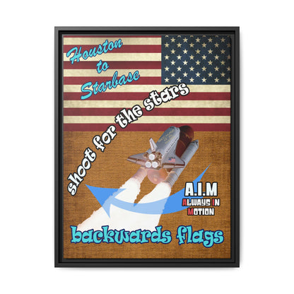 shoot for the stars - framed canvas art (brown papyrus)