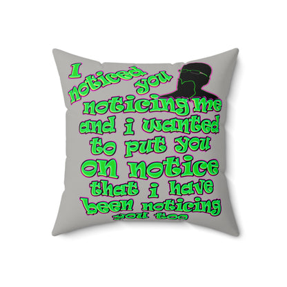 noticed you noticing - Faux Suede Square Pillow - (light grey)