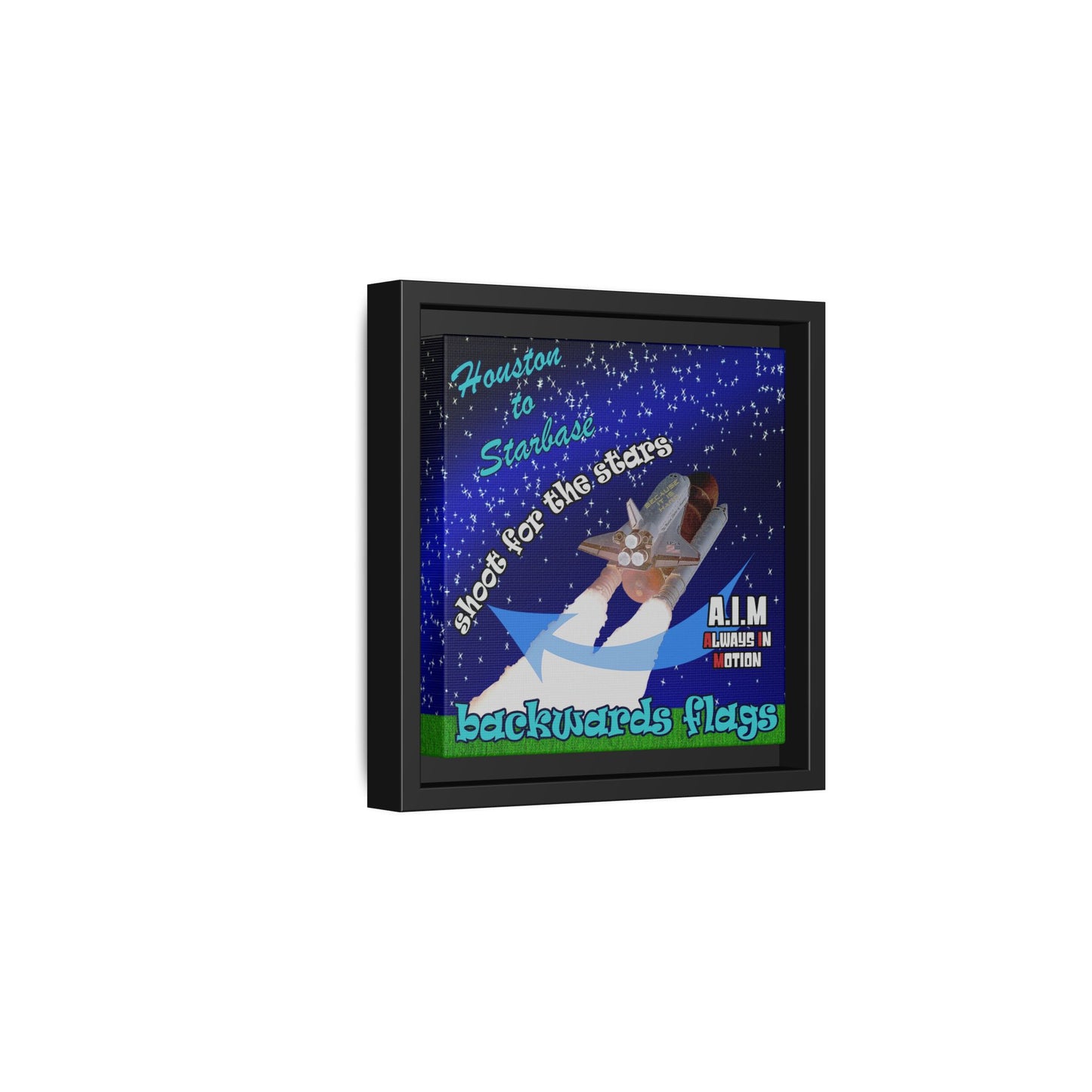 shoot for the stars - framed canvas art ('snoops' background)