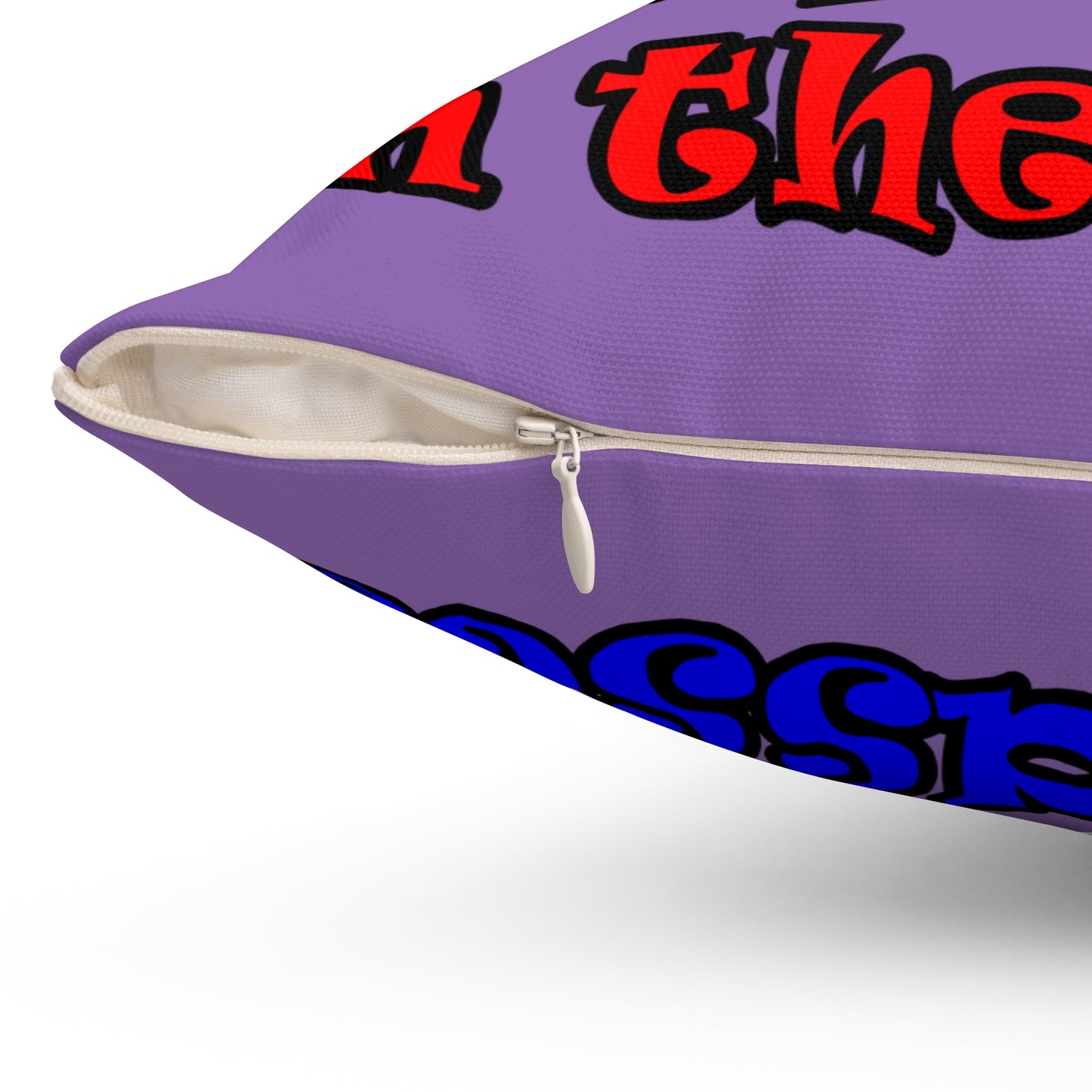 donkeys and elephants - Spun Polyester Square Pillow - (light purple)