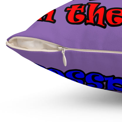donkeys and elephants - Spun Polyester Square Pillow - (light purple)