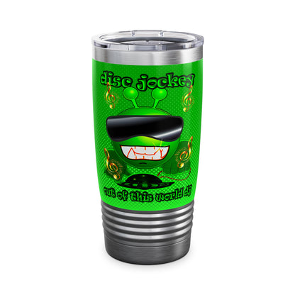 disc jockey - Ringneck Tumbler, 20oz (logo green)