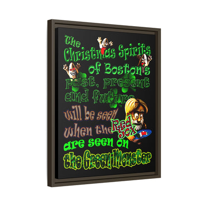 christmas spirits of boston - framed canvas art (black)