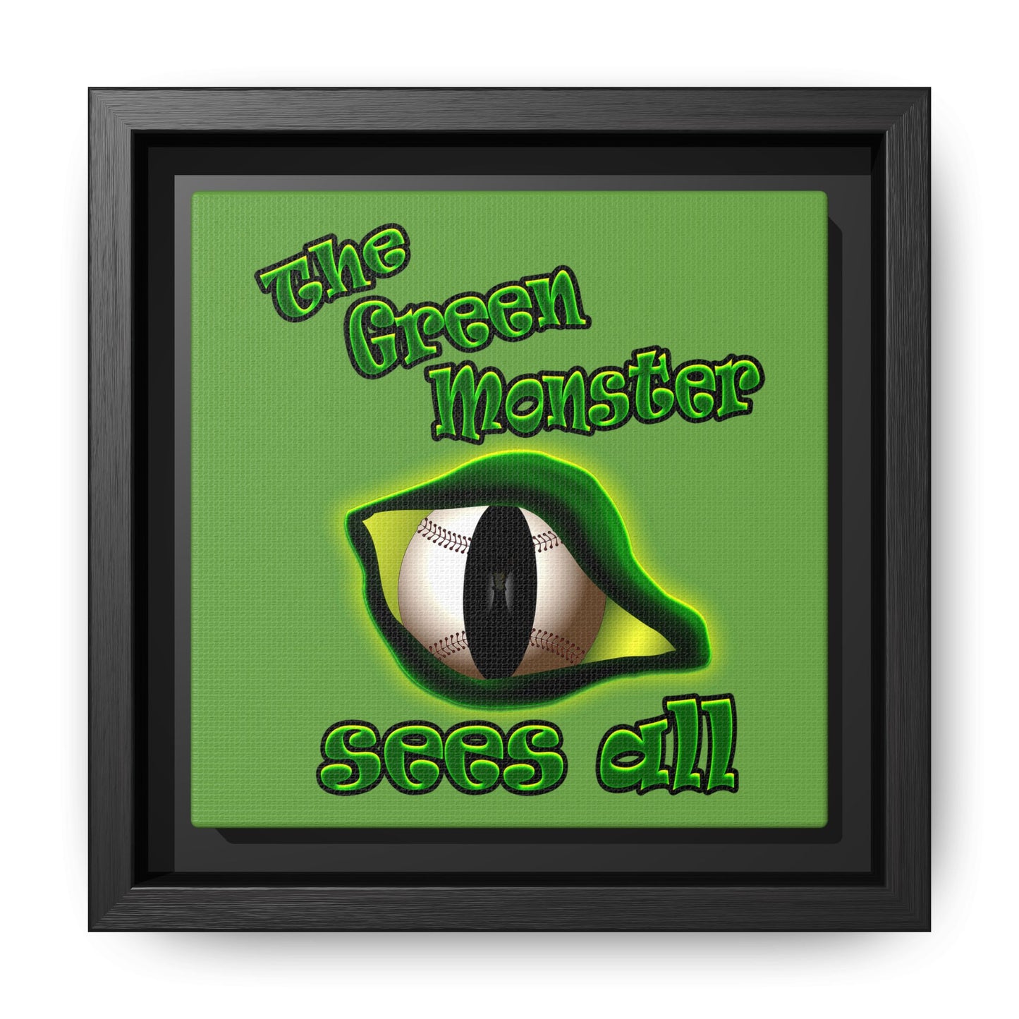 green monster - framed canvas art (green)