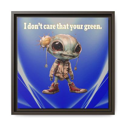 I don't care that your green - framed canvas art (blue-white wave)