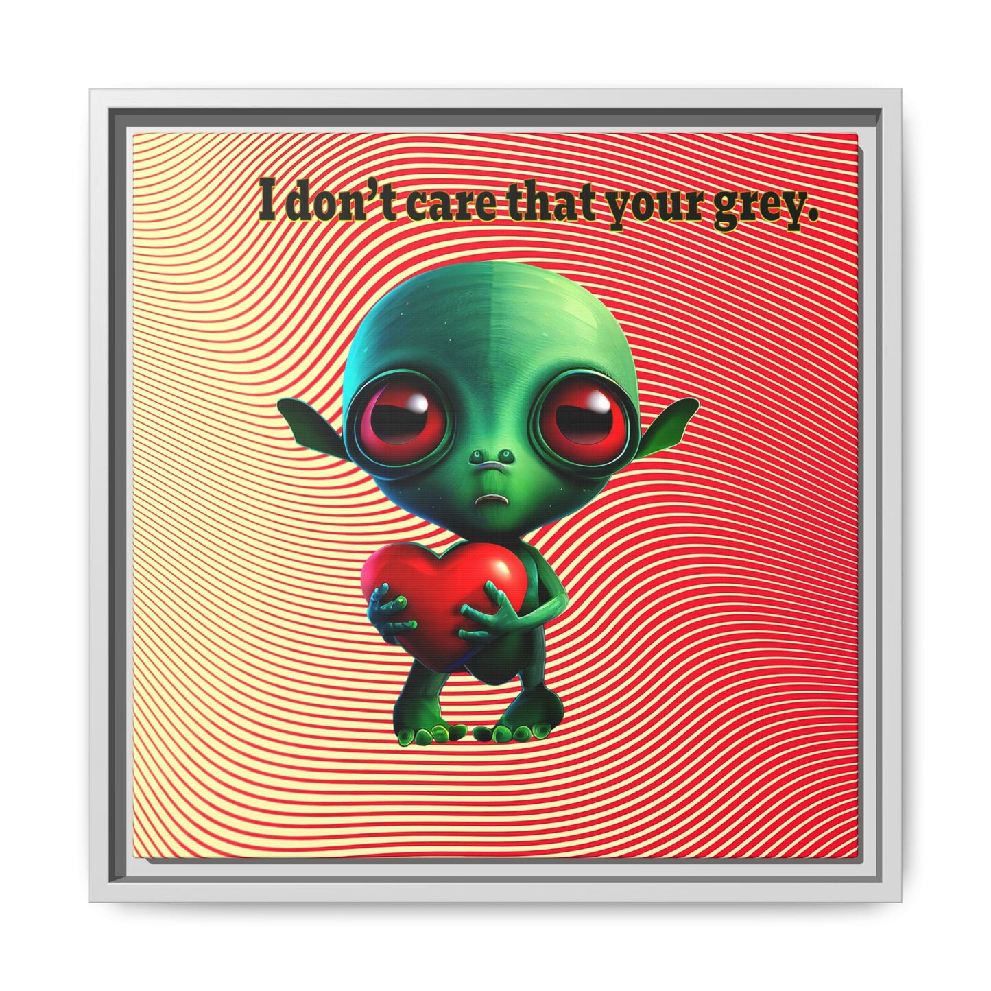 I don't care that your grey - framed canvas art (yellow-orange wave)