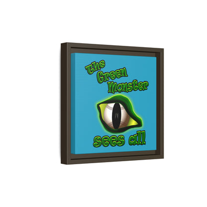 green monster - framed canvas art (turquoise)