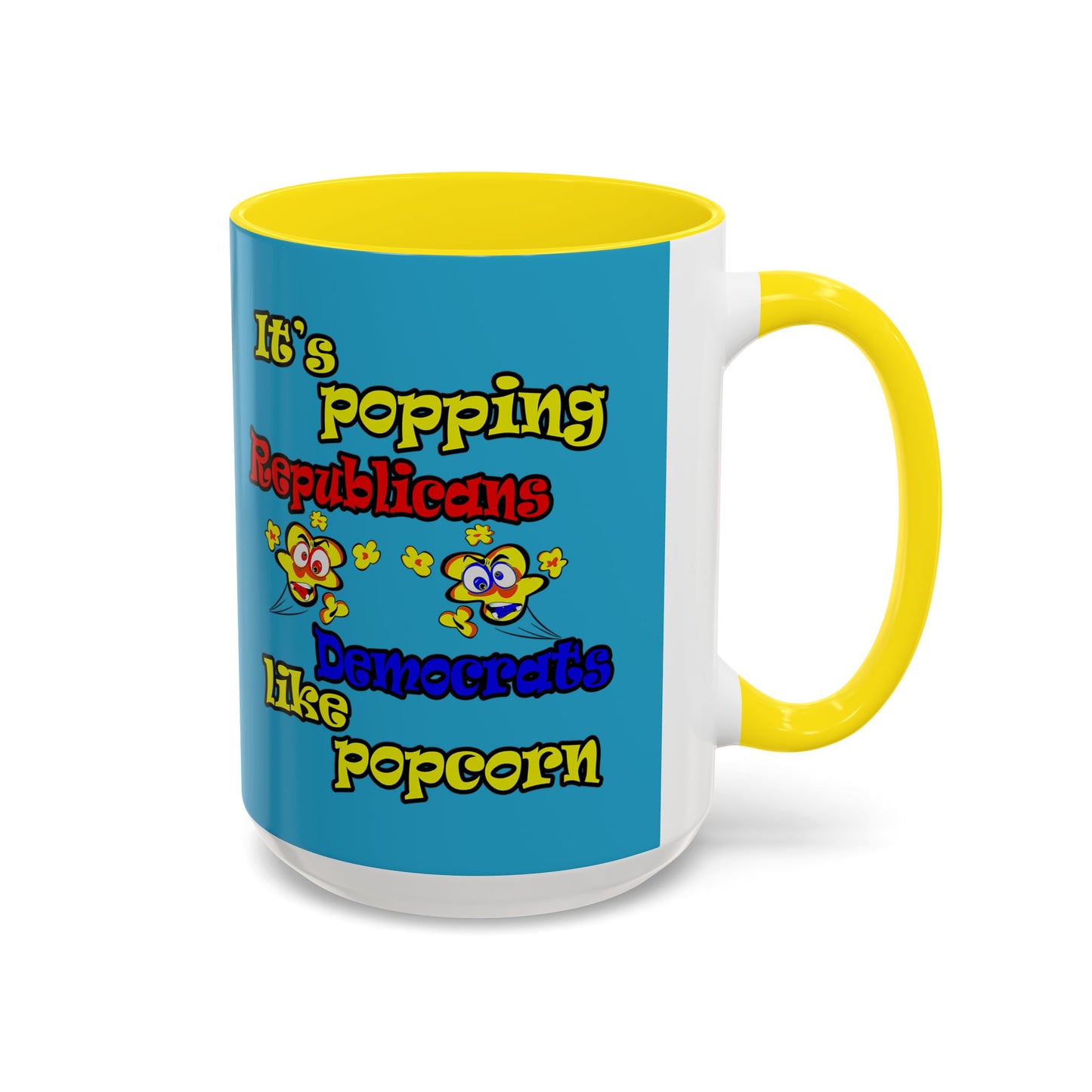 popping like popcorn - Accent Mug (turquoise)