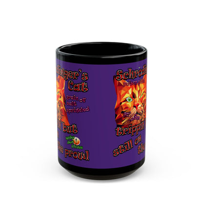 schrodinger's cat - Black Mug (purple)