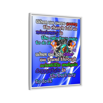 doggystyle - framed canvas art (blue-white wave)