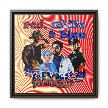 rw&b lives matter - framed canvas art (yellow-orange wave)