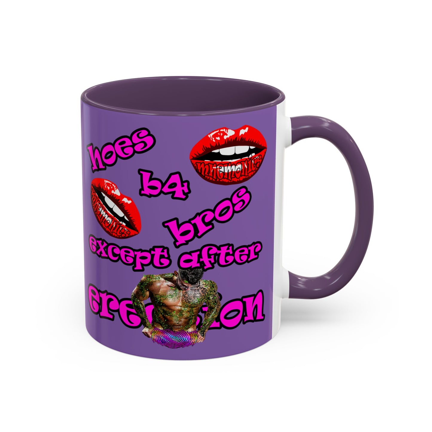 hoes b4 bros - Accent Mug (light purple)