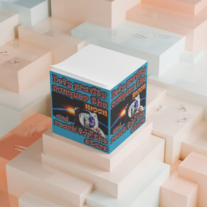 defy conquer reach - note cube (turquoise)