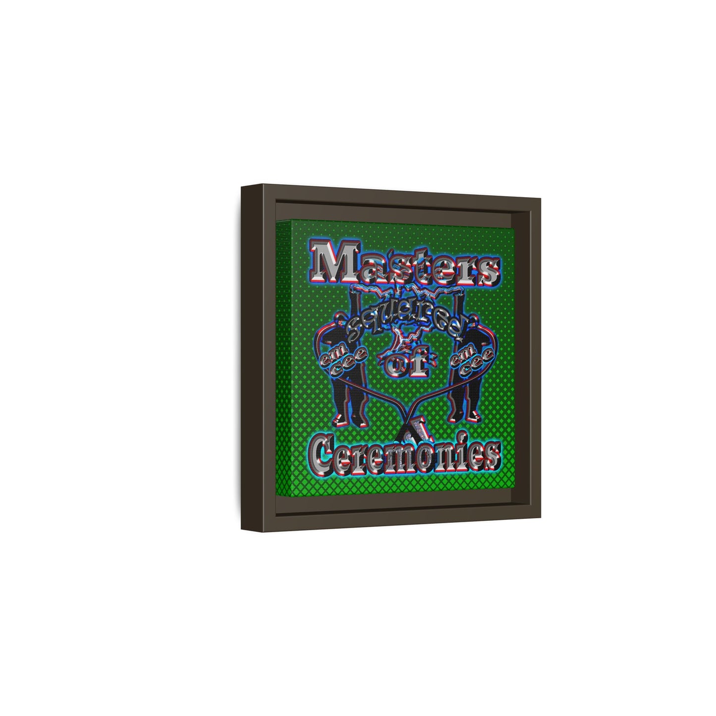 em cee squared - framed canvas art (logo green)