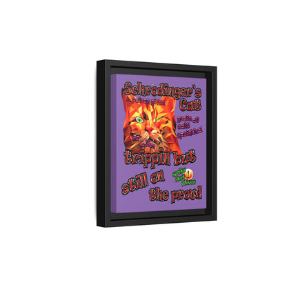 schrodinger's cat - framed canvas art (light purple)
