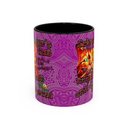 schrodinger's cat - Accent Mug (pink swirl)