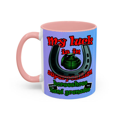 my luck - Accent Mug (light blue-purple wave)