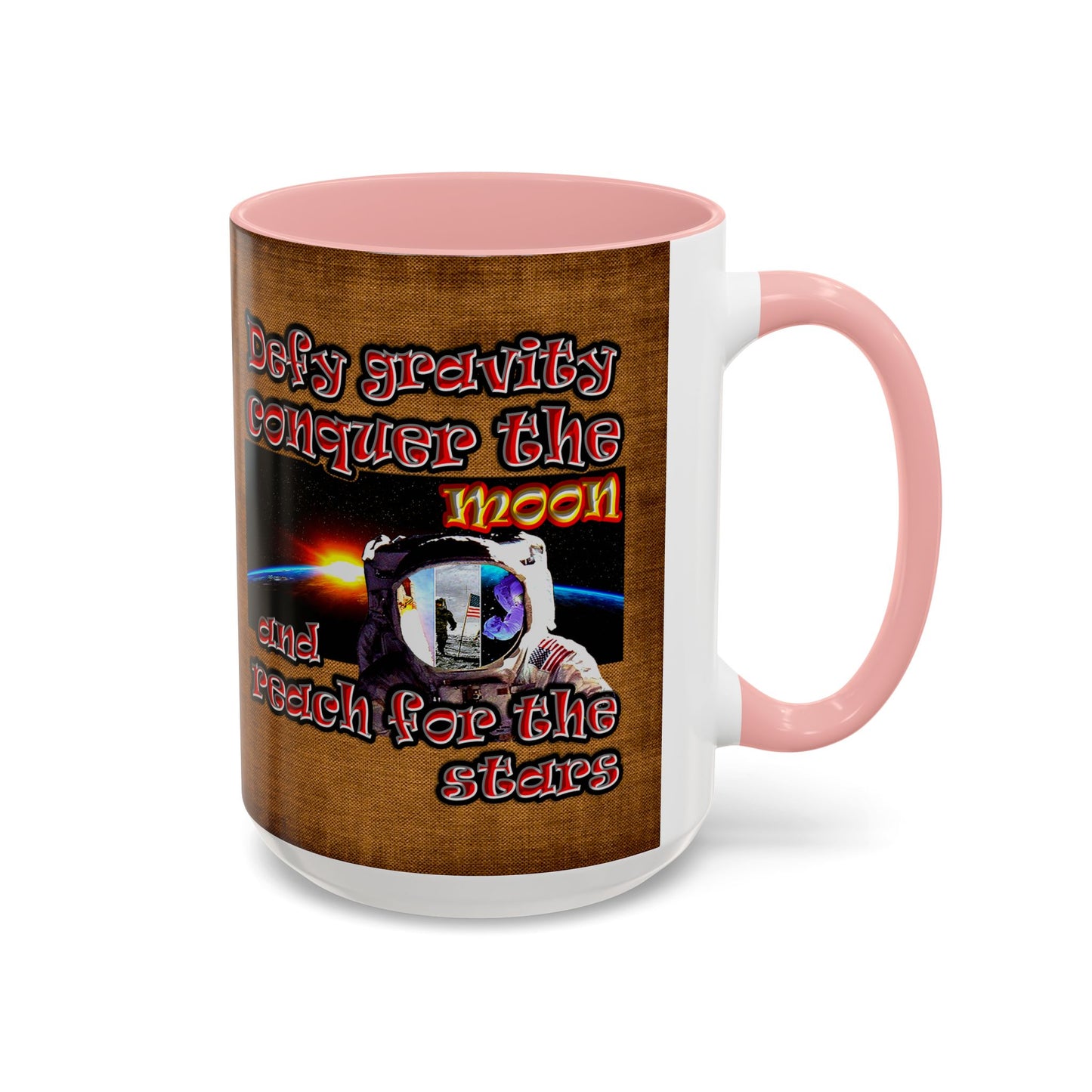 defy conquer reach - Accent Mug (brown papyrus)