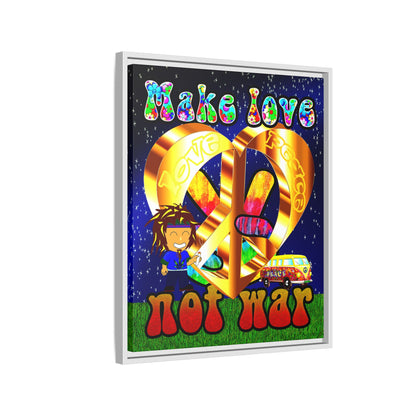 love peace - framed canvas art ('snoops' background)