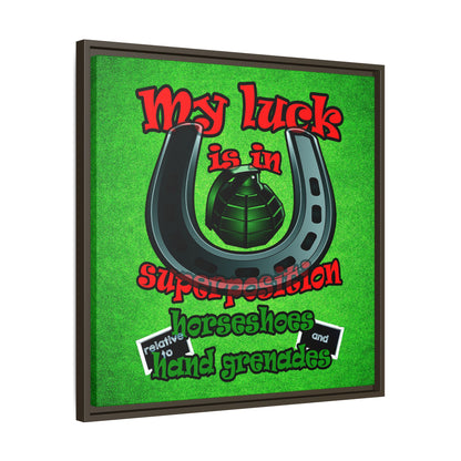 my luck - framed canvas art (green turf)