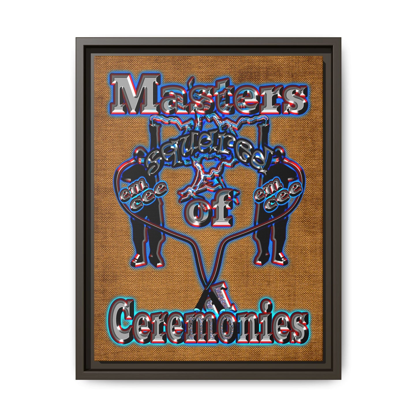 em cee squared - framed canvas art (brown papyrus)