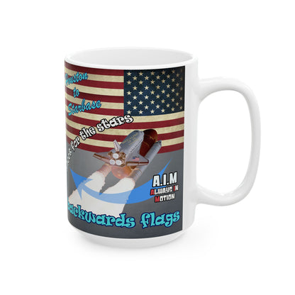 shoot for the stars - White Mug (grey-light grey)