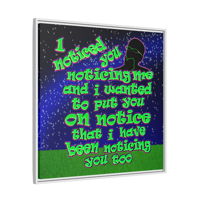 noticed you noticing - framed canvas art ('snoops' background)