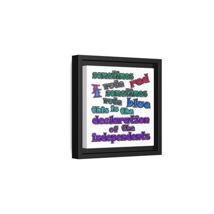 declaration of the independents - framed canvas art (white)