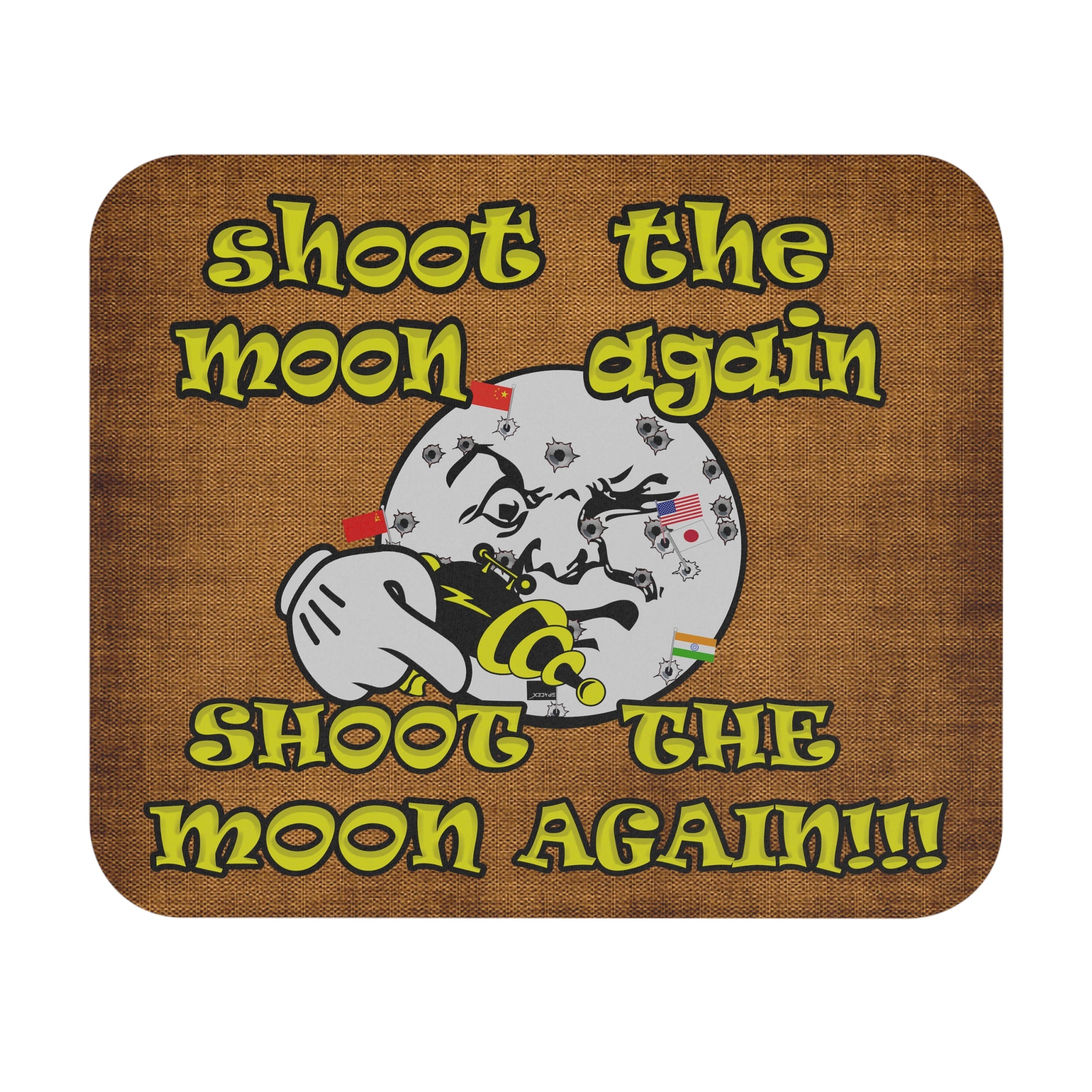 shoot the moon again - Mouse Pad (Rectangle) (brown papyrus)