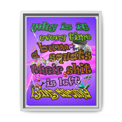 the bum's shit - framed canvas art (purple-pink wave)