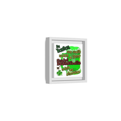 celtics logo - framed canvas art (white)
