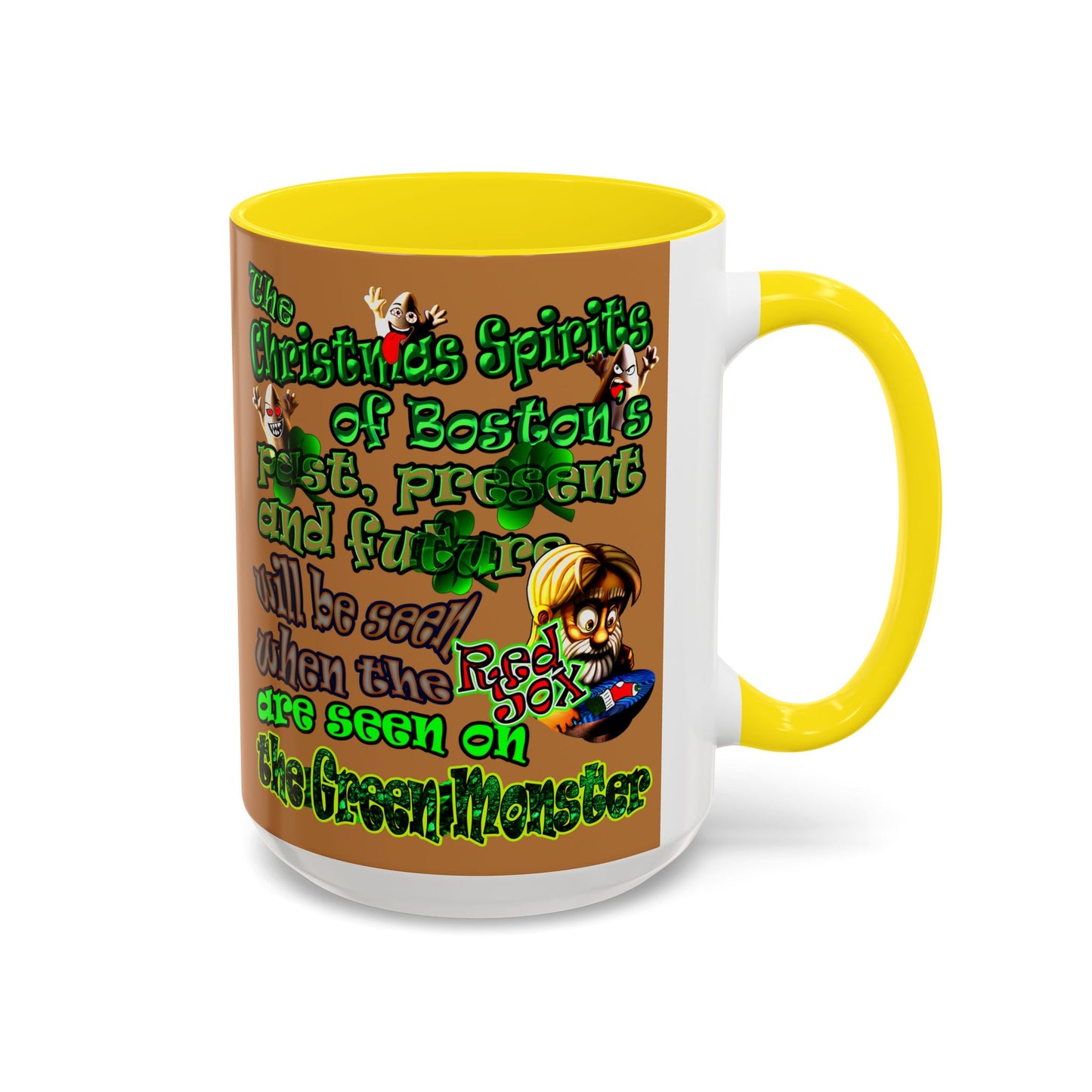 christmas spirits of boston - Accent Mug (light brown)