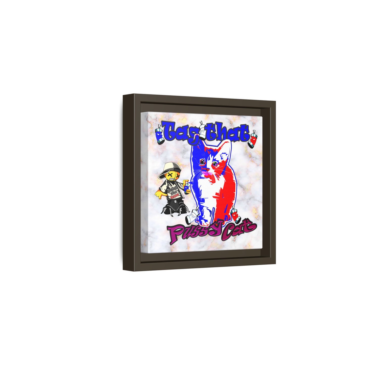 tag that - framed canvas art (white marble)