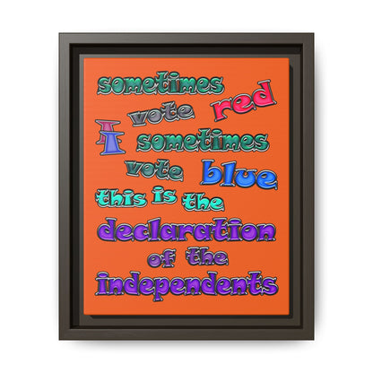 declaration of the independents - framed canvas art (orange)