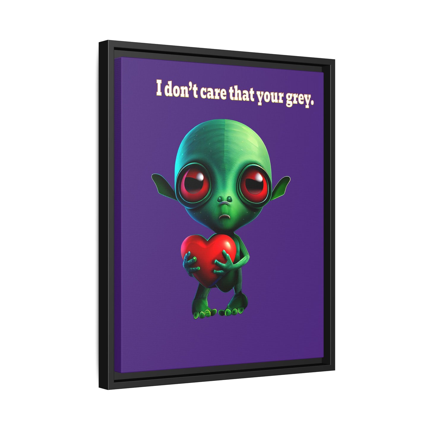 I don't care that your grey - framed canvas art (purple)