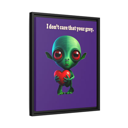 I don't care that your grey - framed canvas art (purple)