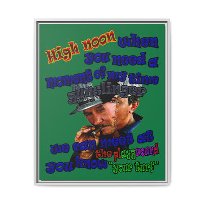 high noon - framed canvas art (dark green)