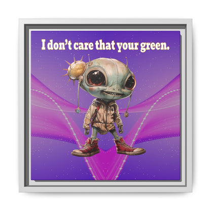I don't care that your green - framed canvas art (purple-pink wave)