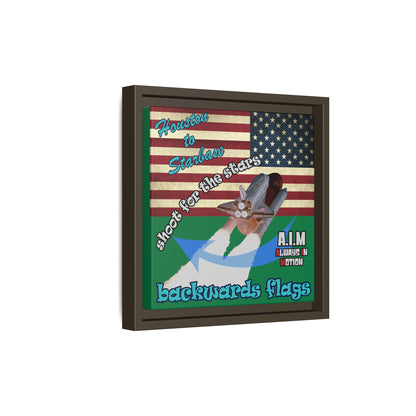 shoot for the stars - framed canvas art (dark green)