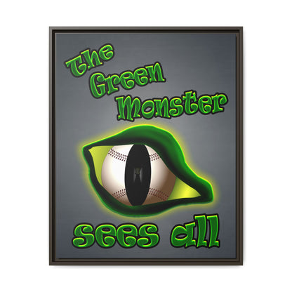 green monster - framed canvas art (grey-light grey)