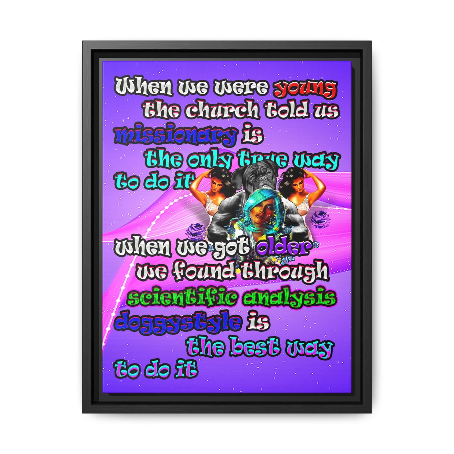 doggystyle - framed canvas art (purple-pink wave)