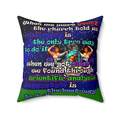 doggystyle - Faux Suede Square Pillow - ('snoops' background)