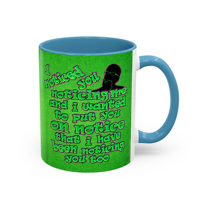 noticed you noticing - Accent Mug (green turf)
