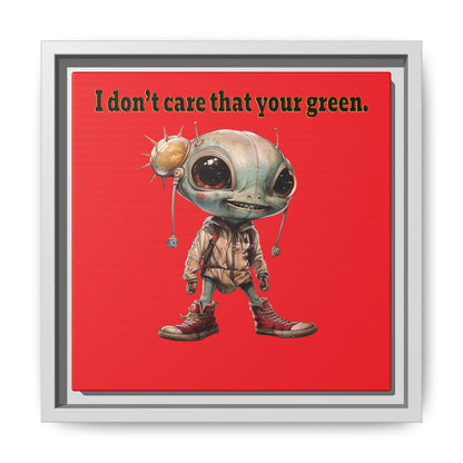 I don't care that your green - framed canvas art (red)