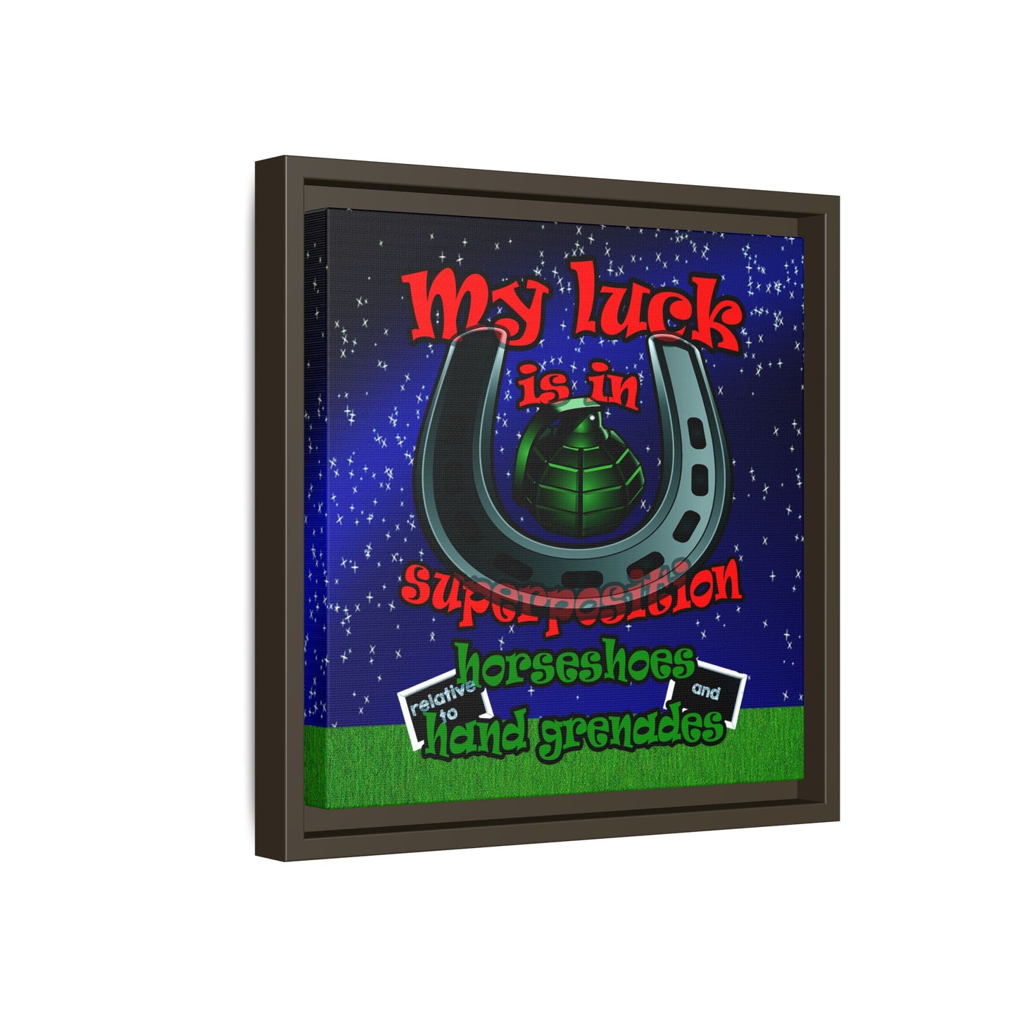 my luck - framed canvas art ('snoops' background)