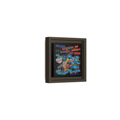 drop the beat - framed canvas art (black)